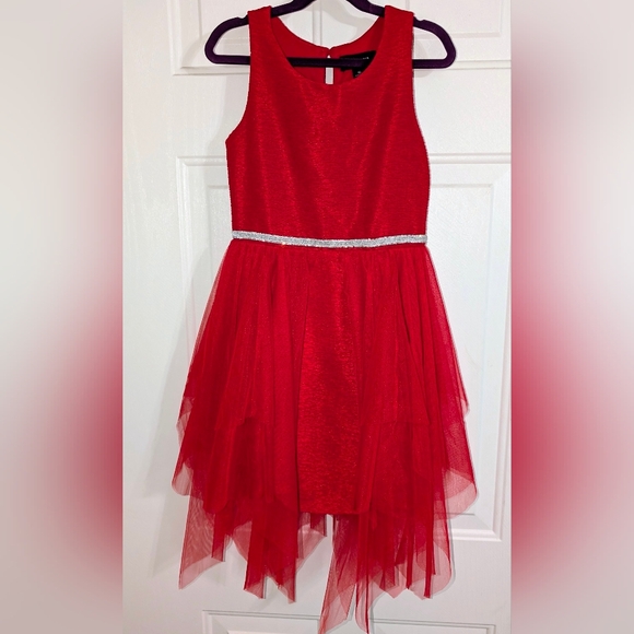 Amy Byer Other - Amy Byer Red Girls Dress w/ Glittering Waistband - Sz 10